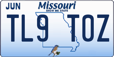 MO license plate TL9T0Z