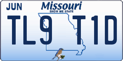 MO license plate TL9T1D