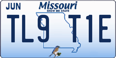 MO license plate TL9T1E