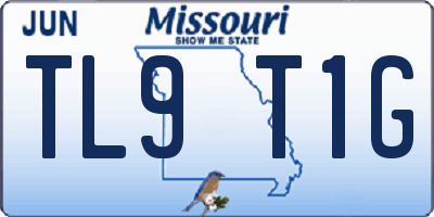 MO license plate TL9T1G