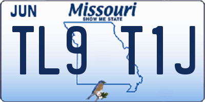 MO license plate TL9T1J