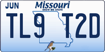 MO license plate TL9T2D