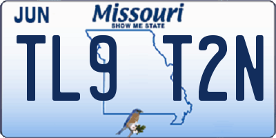 MO license plate TL9T2N
