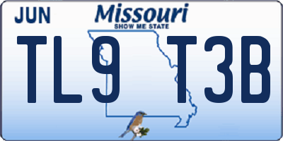MO license plate TL9T3B