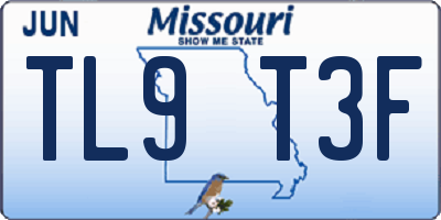 MO license plate TL9T3F
