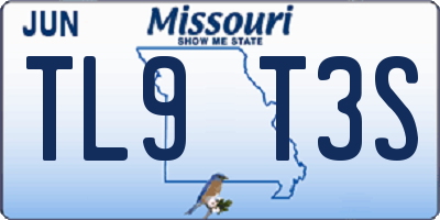 MO license plate TL9T3S
