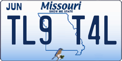 MO license plate TL9T4L