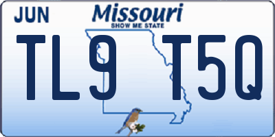 MO license plate TL9T5Q