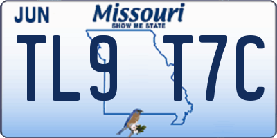 MO license plate TL9T7C