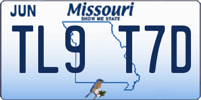 MO license plate TL9T7D