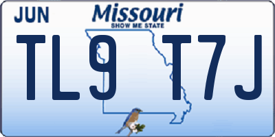 MO license plate TL9T7J