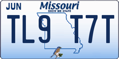 MO license plate TL9T7T