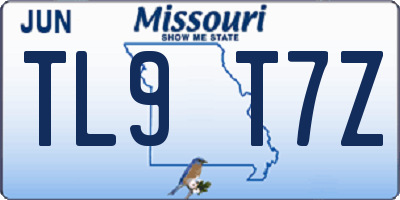 MO license plate TL9T7Z
