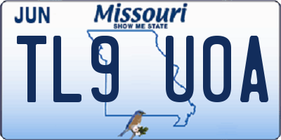 MO license plate TL9U0A