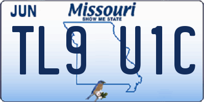 MO license plate TL9U1C
