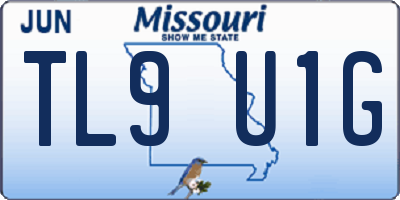 MO license plate TL9U1G