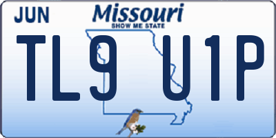 MO license plate TL9U1P
