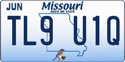 MO license plate TL9U1Q