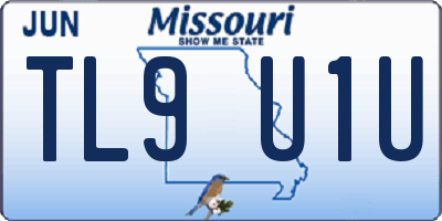 MO license plate TL9U1U