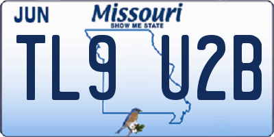 MO license plate TL9U2B