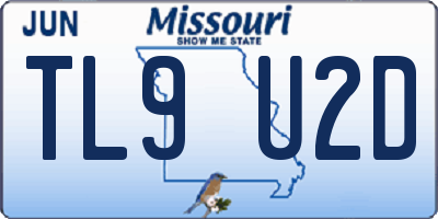 MO license plate TL9U2D