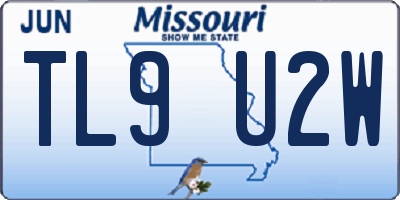 MO license plate TL9U2W