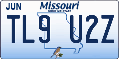 MO license plate TL9U2Z