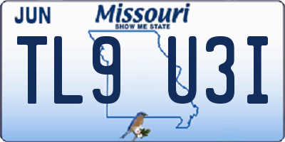 MO license plate TL9U3I