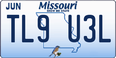 MO license plate TL9U3L