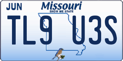 MO license plate TL9U3S