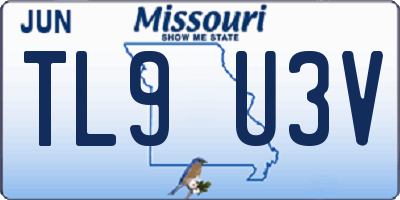 MO license plate TL9U3V