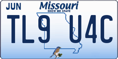 MO license plate TL9U4C