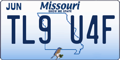 MO license plate TL9U4F