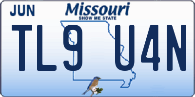 MO license plate TL9U4N