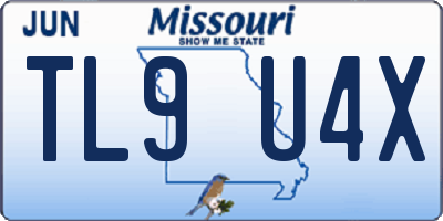 MO license plate TL9U4X