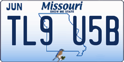 MO license plate TL9U5B
