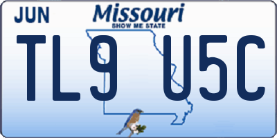 MO license plate TL9U5C