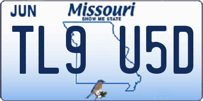 MO license plate TL9U5D