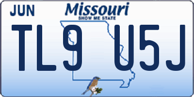 MO license plate TL9U5J