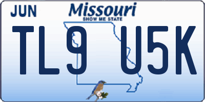 MO license plate TL9U5K