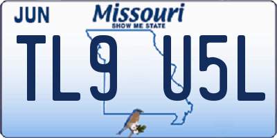 MO license plate TL9U5L