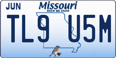 MO license plate TL9U5M