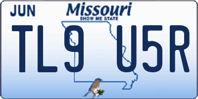 MO license plate TL9U5R