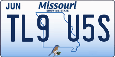 MO license plate TL9U5S