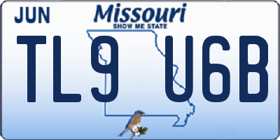 MO license plate TL9U6B