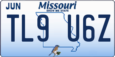 MO license plate TL9U6Z