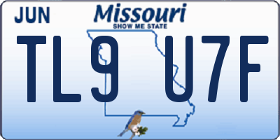MO license plate TL9U7F