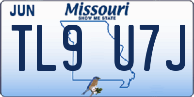 MO license plate TL9U7J