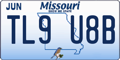 MO license plate TL9U8B