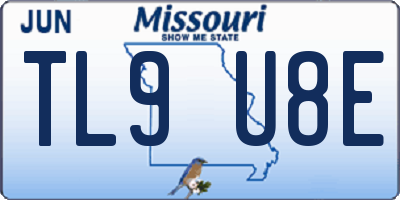 MO license plate TL9U8E